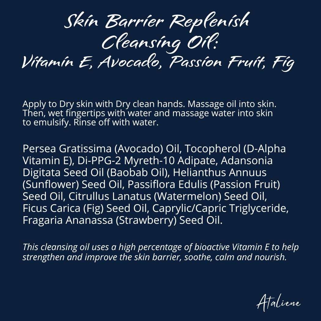 Skin Barrier Replenish Cleansing Oil for Dry Skin - Avocado, Passion Fruit, Fig & E
