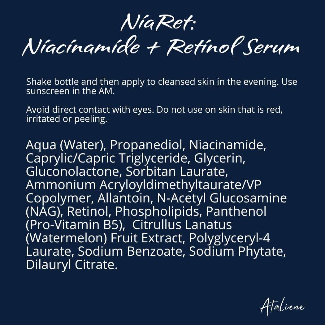 NiaRetinol: Retinol + Niacinamide Serum: Clarify, Even, Soothe, Bright