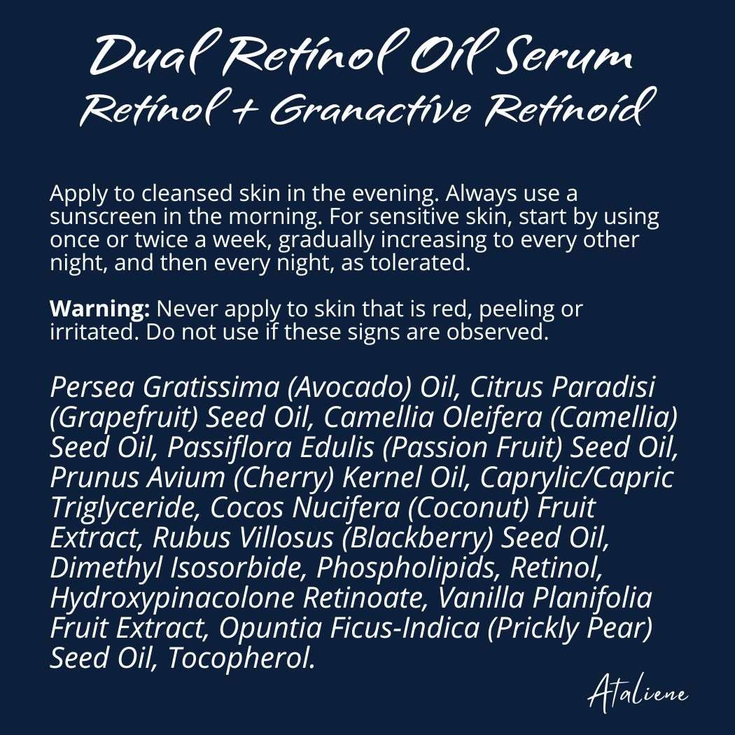 Dual Retinol Oil Serum with Retinol and Granactive Retinoid for Private Label - Ataliene Skincare Private Label