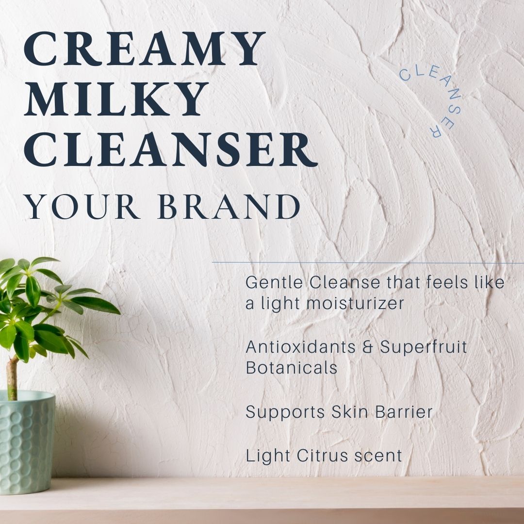 Creamy Milky cleanser for esthetician private label - Ataliene Skincare Private Label Citrus scent
