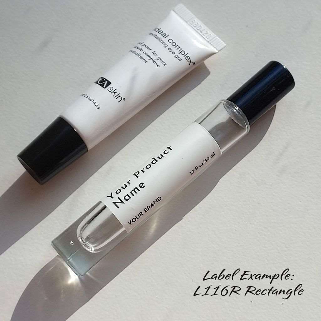 R14: Roller Ball - Clear Glass - Tall Round - with Black Cap - Ataliene Skincare Private Label