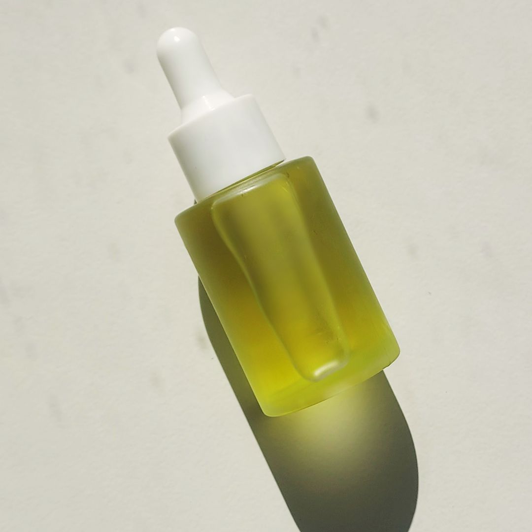 Classic Frosted Glass Bottle 1oz - White Dropper - Ataliene Private Label Skincare