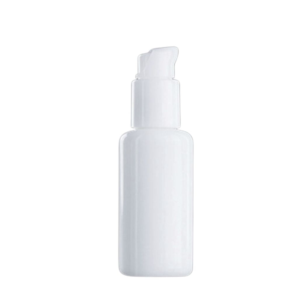 P11: Gloss White Glass Bottle with White Pump - Ataliene Skincare Private Label