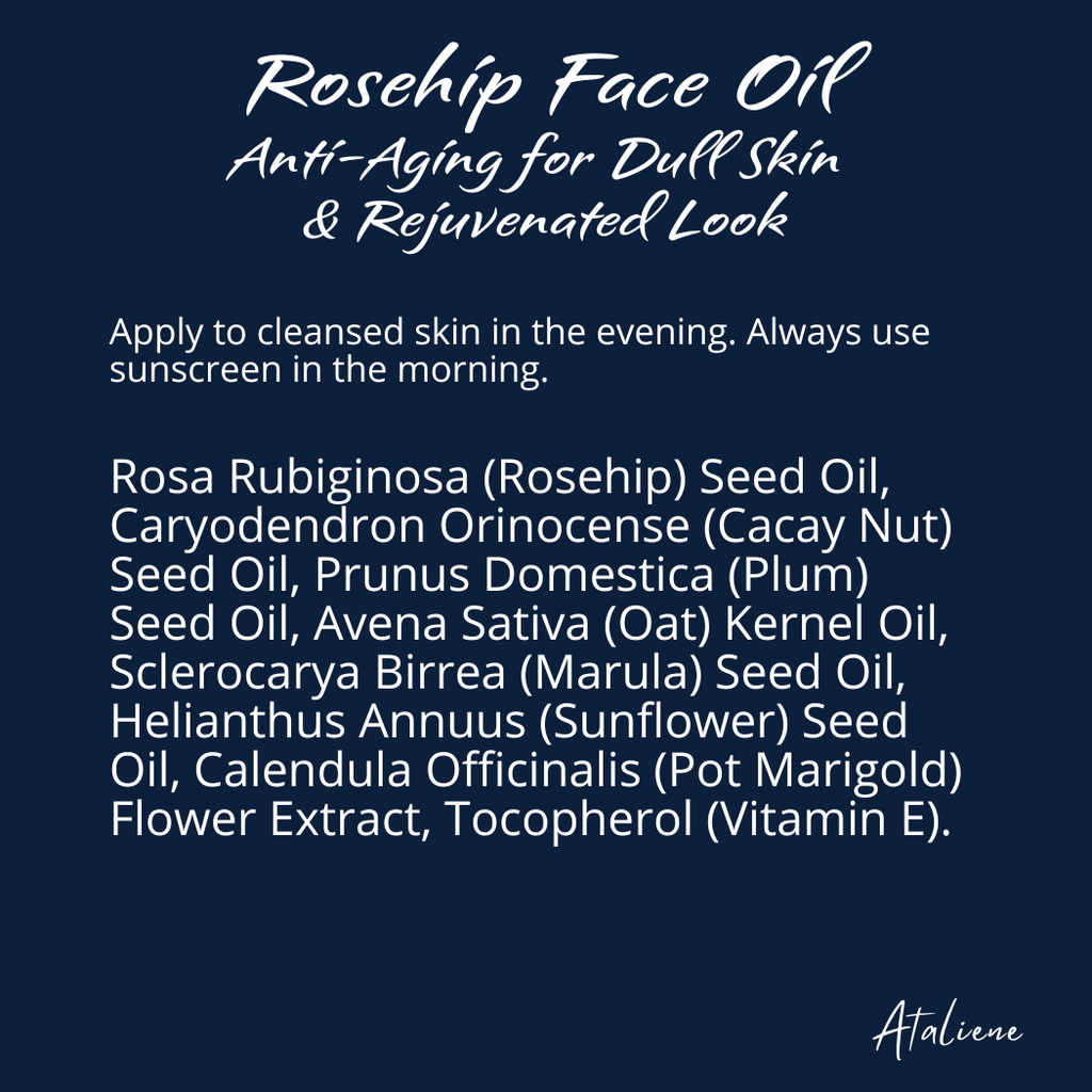 rose hip face oil with Cacay for Private Label Esthetician - Ataliene Skincare