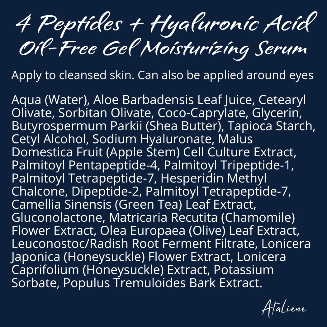 Peptide Moisturizing Serum for Dry Skin - Private Label - Ataliene Skincare
