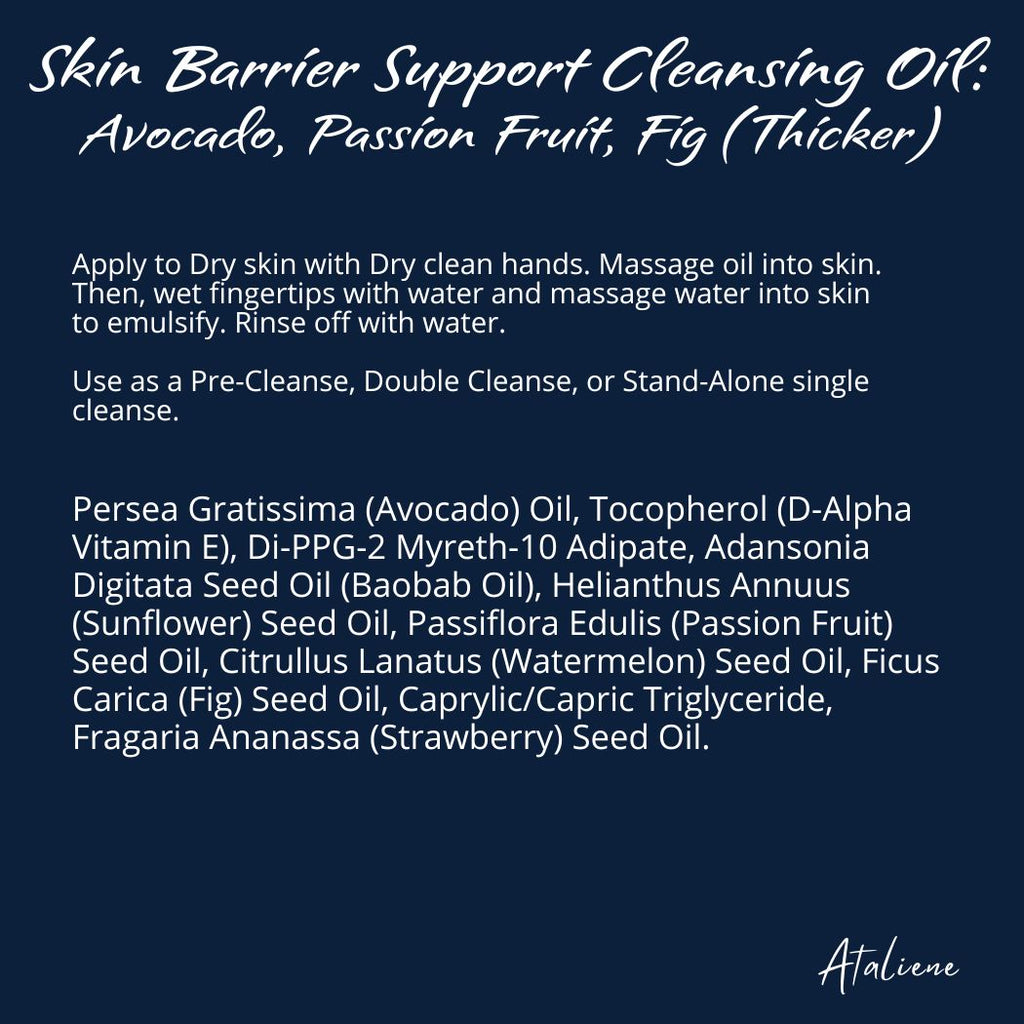 Skin Barrier Support Cleansing Oil, Fig, Avocado Vitamin E for Dry Skin - Spa Private Label Low MOQ - Ataliene Private Label