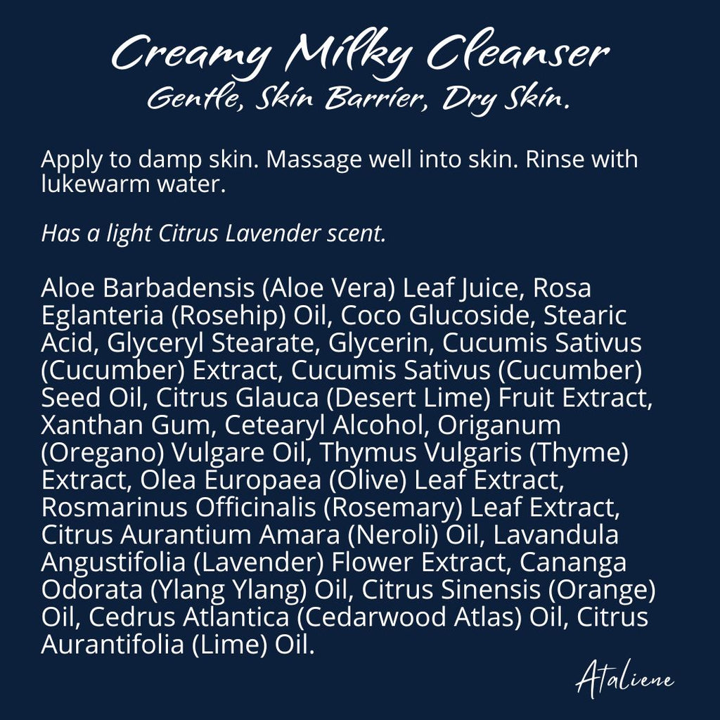 Private Label Cream Cleanser Milk Cleanser USA Low MOQ - Ataliene Skincare