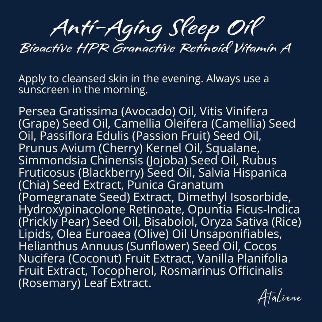 Anti-Aging Sleep Oil - Retinoid Face Oil - Ataliene Skincare Private Label