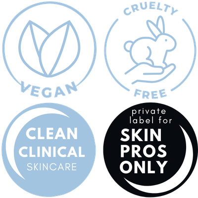 Private label skin care that is vegan, cruelty free, clinical, clean, for skin professionals only