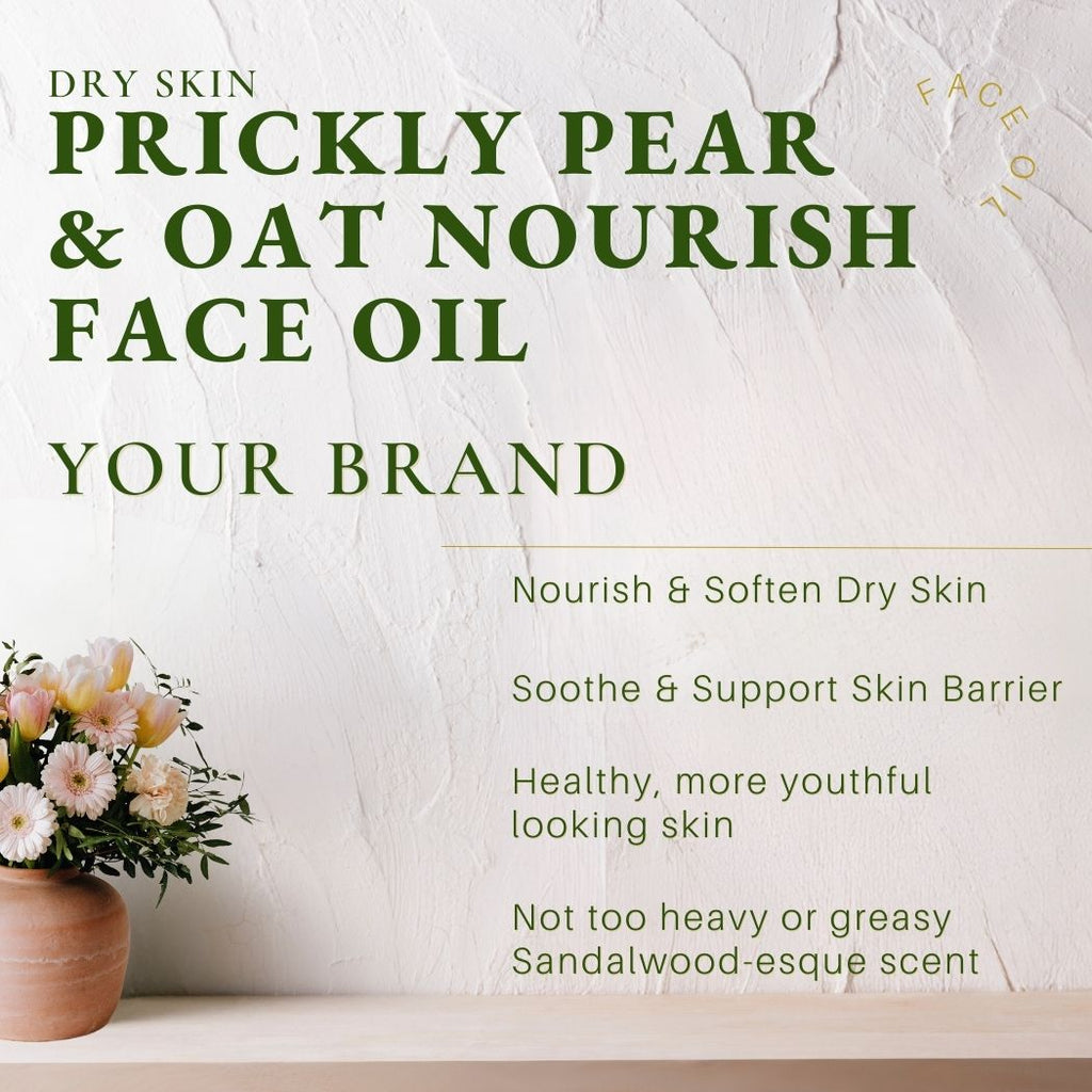 Prickly Pear face oil for dry skin - Oat Oil, Marshmallow from Ataliene Private Label Atelier for Aestheticians