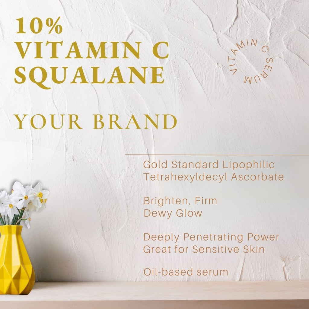 Gold Standard: 10% Vitamin C + Squalane Oil Serum - Ataliene Skincare Private Label