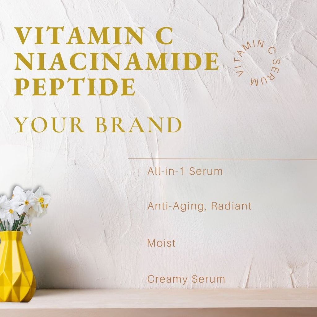 Vitamin C, Niacinamide & Peptides: Anti-Aging Hydrate & Radiant Serum - Ataliene Skincare Private Label