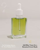 botanical brightening booster - private label - green oil serum in clear bottle. Ataliene Private label