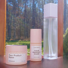 J5: Round - Light Pink Glass Jar with Pink Lid - Ataliene Skincare Private Label