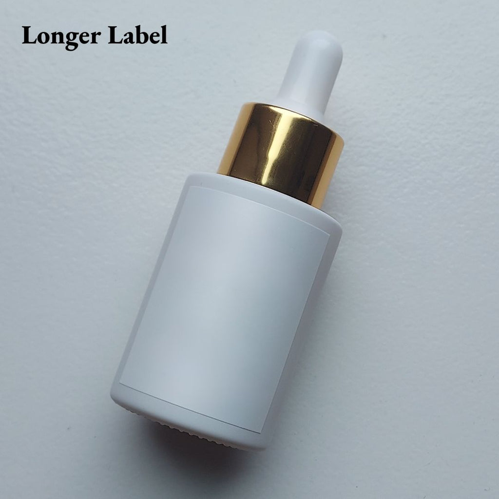 Matte White Glass Bottle with Gold Dropper - Ataliene Skincare Private Label