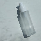 Cap off 2 oz Frosted Glass Bottle with Pump - White Cap for skin care serum or moisturizer - Ataliene Private Label