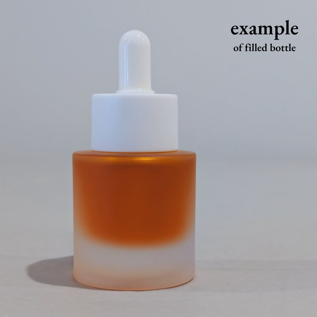 heavy wide frosted glass dropper bottle 1 oz for esthetician private label skincare