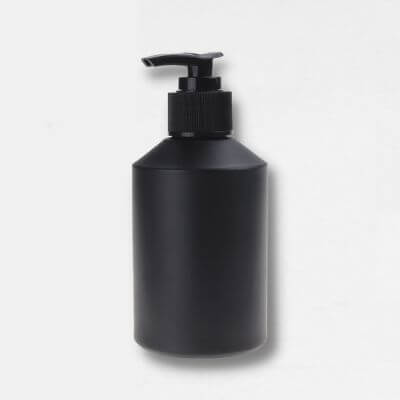 C1: Round Black Cleanser Bottle with Black Pump - 4oz - Ataliene Skincare Private Label