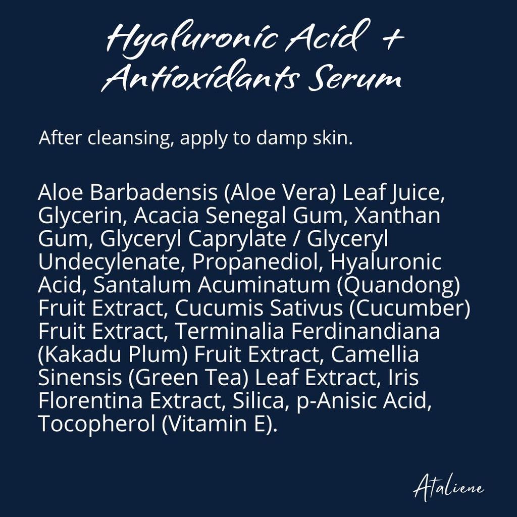 Hyaluronic Acid + Antioxidants Serum - Ataliene Skincare Private Label