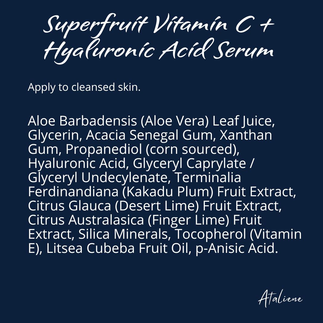 Hyaluronic Acid + Vitamin C: Hydrate & Antioxidant Serum - Ataliene Skincare Private Label