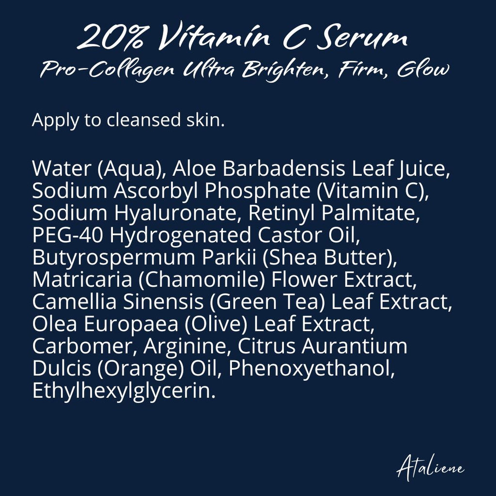 20% Vitamin C Serum: Brighten, Firm & Glow - Ataliene Skincare Private Label