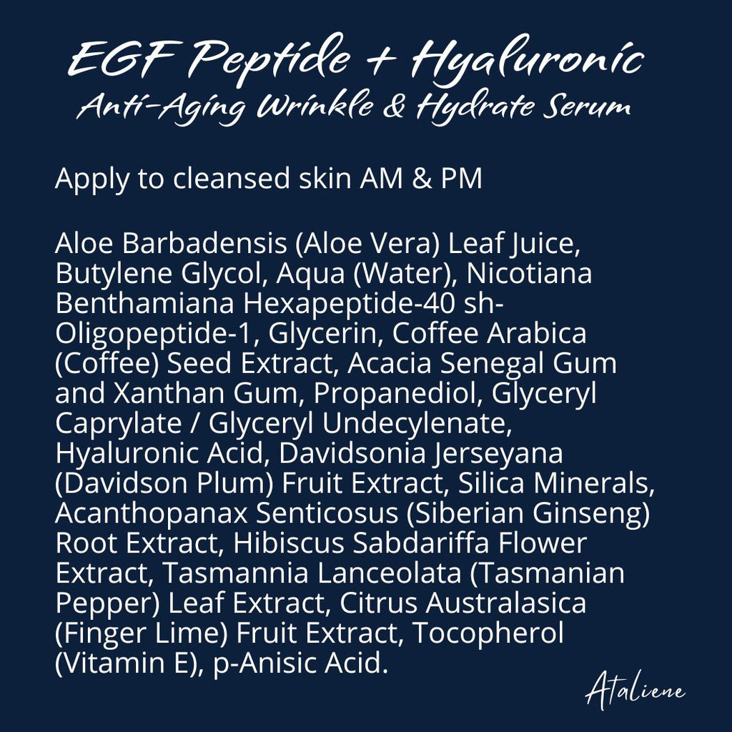 Plant-EGF Peptide + HA: Anti-Aging Hydrate & Rejuvenate Serum - Ataliene Skincare Private Label