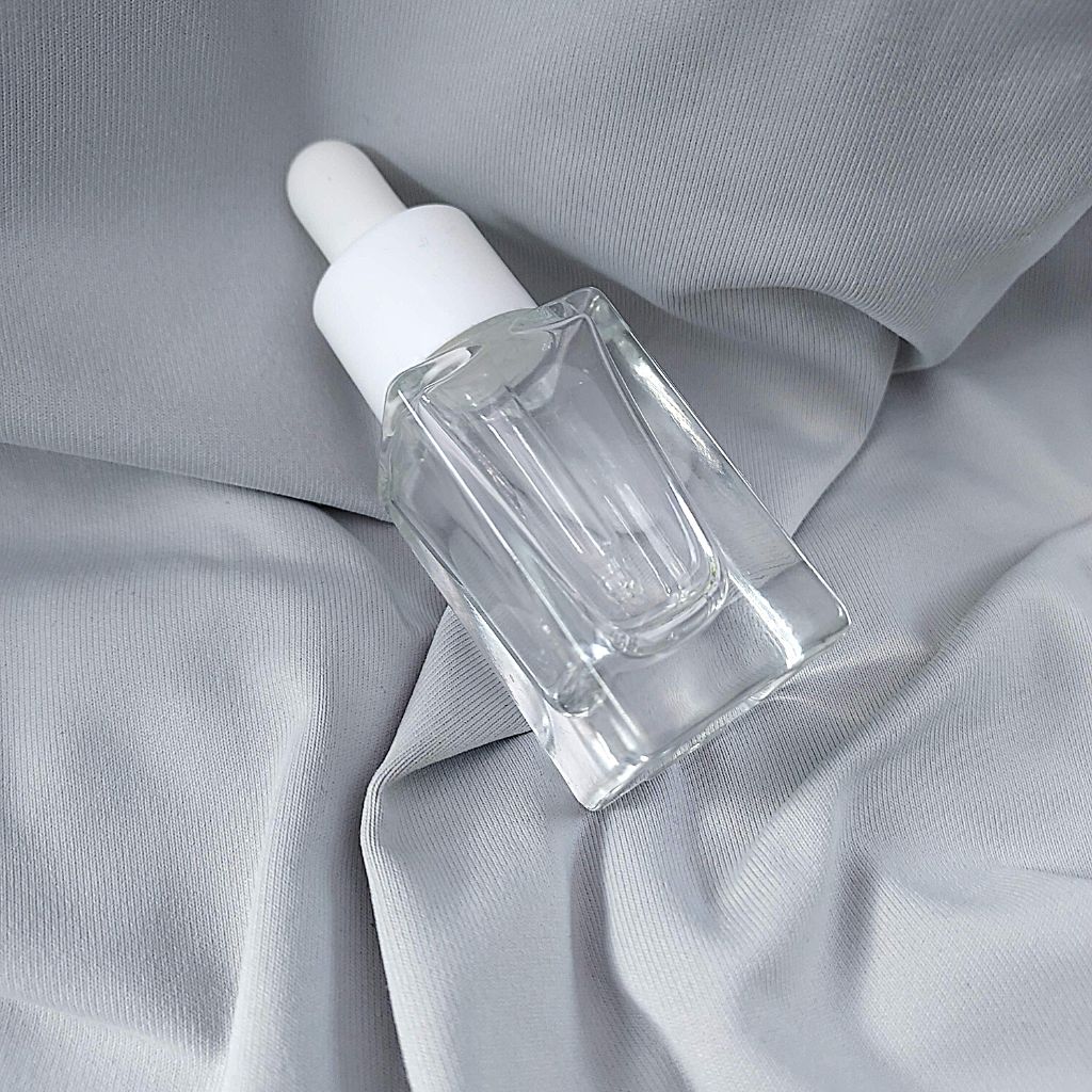 D9M: Mini Deluxe Sample Bottle - Heavy Glass - Clear with White Dropper - 10ml - Ataliene Skincare Private Label