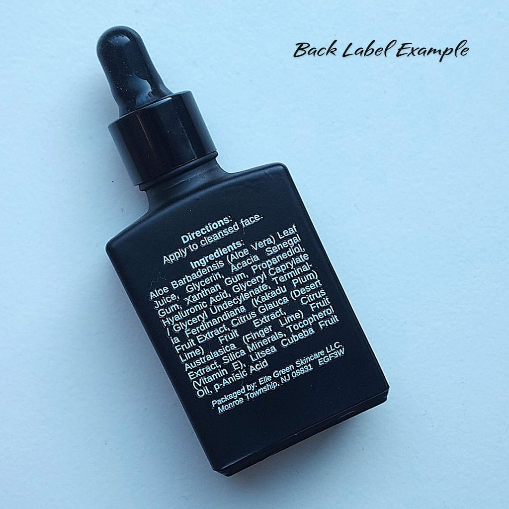D3: Square - Black Glass Bottle with Black Dropper - Ataliene Skincare Private Label