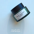 J6: Heavy Round - Green Semi-Transparent Glass Jar with Black Lid - Ataliene Skincare Private Label