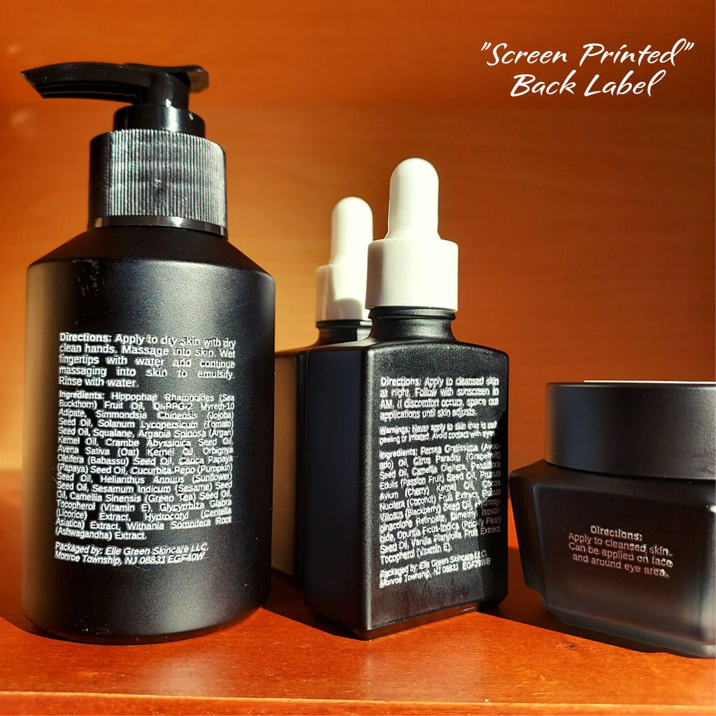 C1: Round Black Cleanser Bottle with Black Pump - 4oz - Ataliene Skincare Private Label
