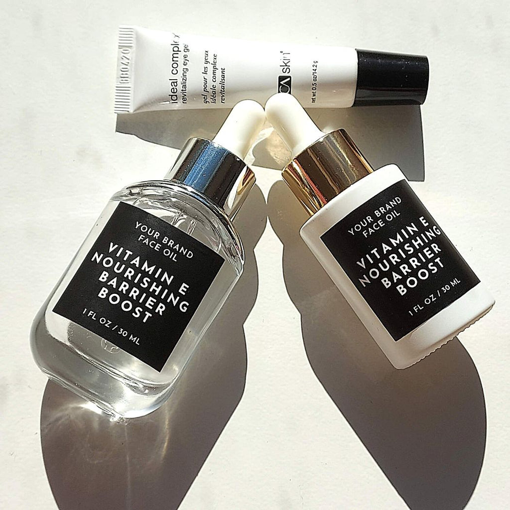 D7: Heavy - Couture Squircle - Clear Glass Bottle with Silver Dropper - Ataliene Skincare Private Label